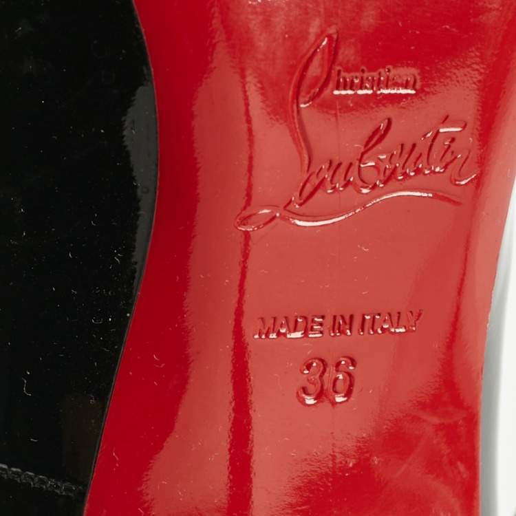 Pre Owned Christian Louboutin Black Patent Leather Fifi Pumps Size 36