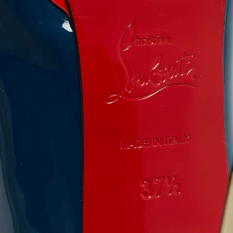 Pre Owned Christian Louboutin Multicolor Patent Leather Pigalle Plato Pumps Size 37.5
