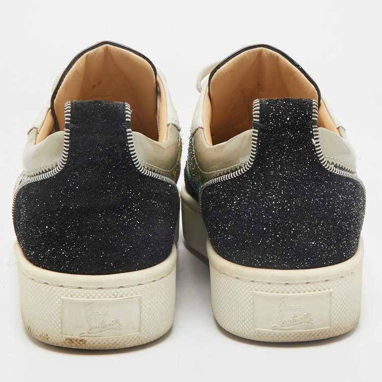 Pre Owned Christian Louboutin Multicolor Leather and Sequin Happyrui Sneakers Size 39