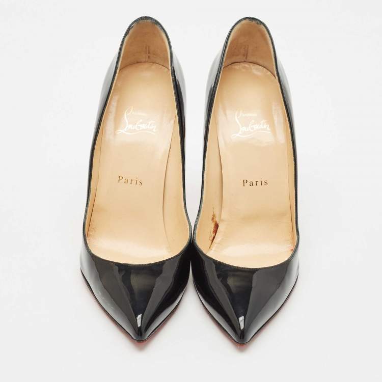 Pre Owned Christian Louboutin Black Patent Leather Pigalle Pumps Size 41
