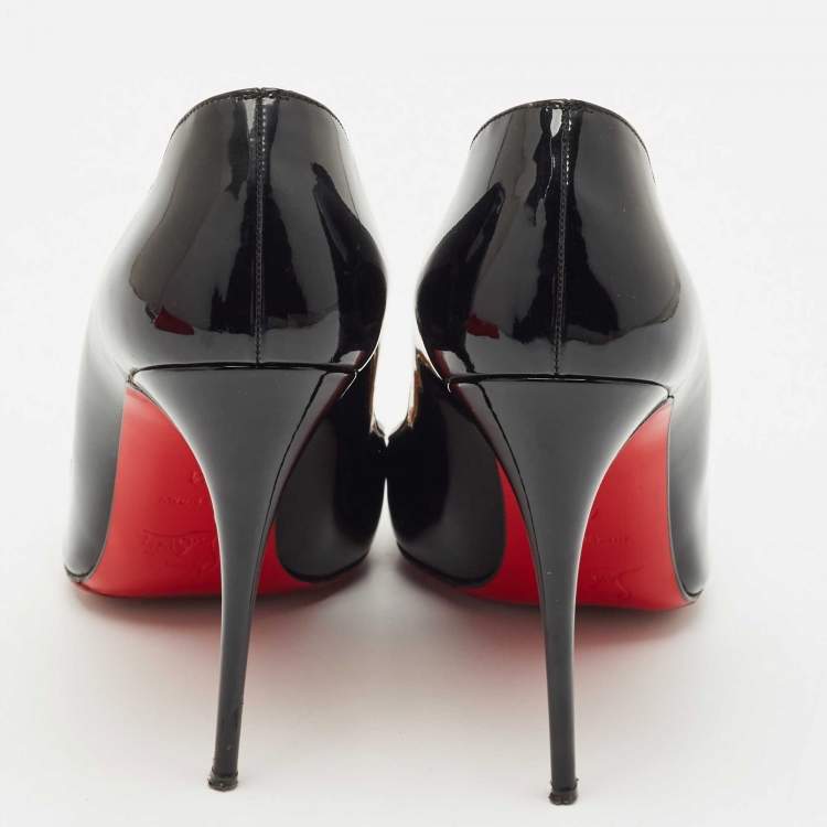 Pre Owned Christian Louboutin Black Patent Leather Pigalle Pumps Size 41