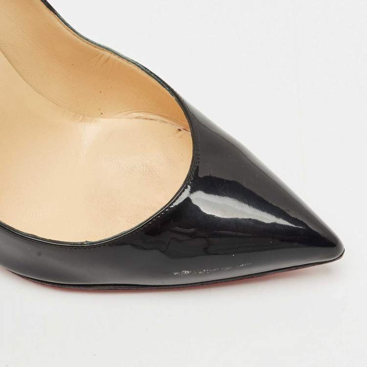 Pre Owned Christian Louboutin Black Patent Leather Pigalle Pumps Size 41
