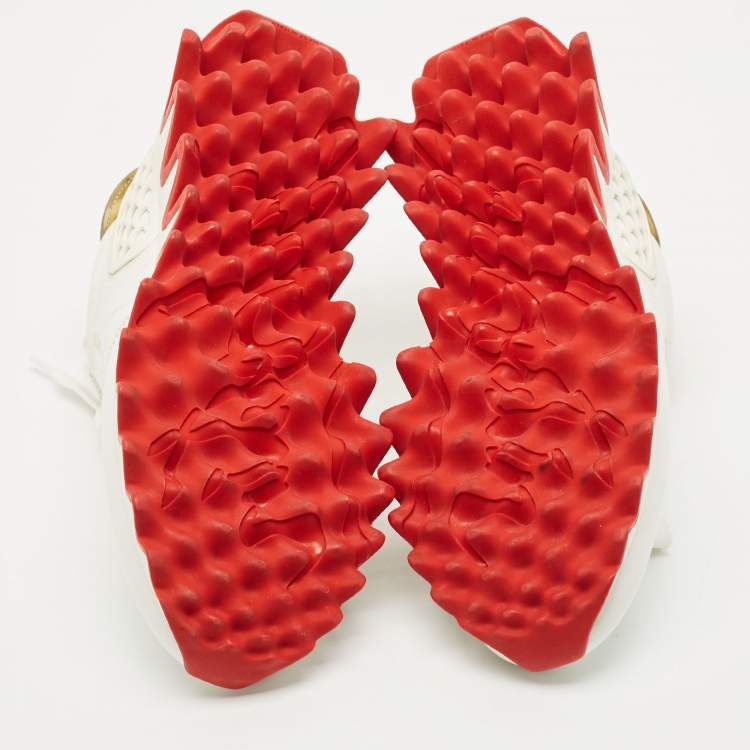 Pre Owned Christian Louboutin White Leather Loubishark Sneakers Size 38