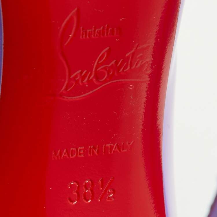 Pre Owned Christian Louboutin Purple Patent Leather Hot Chick Pumps Size 38.5