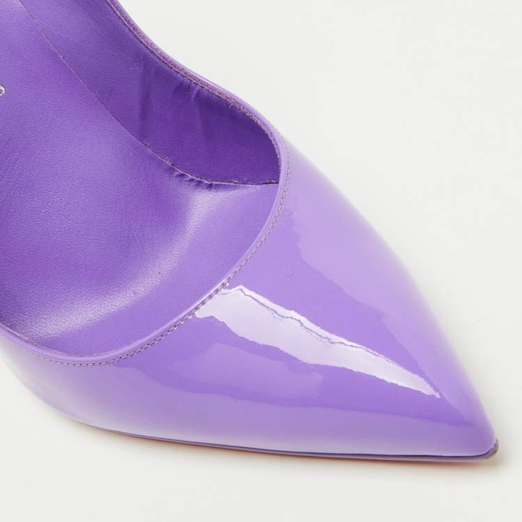 Pre Owned Christian Louboutin Purple Patent Leather Hot Chick Pumps Size 38.5