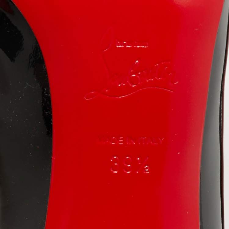 Pre Owned Christian Louboutin Black Patent Leather Miss Sab Pumps Size 39.5