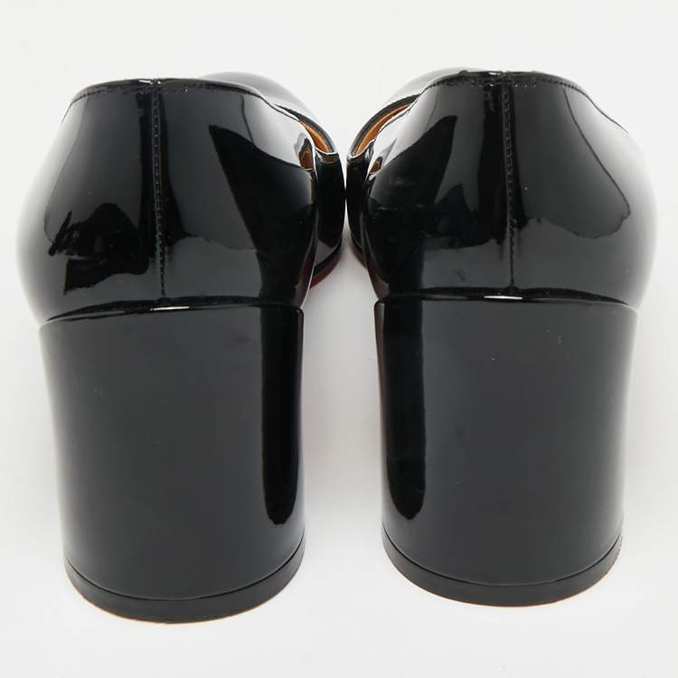 Pre Owned Christian Louboutin Black Patent Leather Miss Sab Pumps Size 36.5