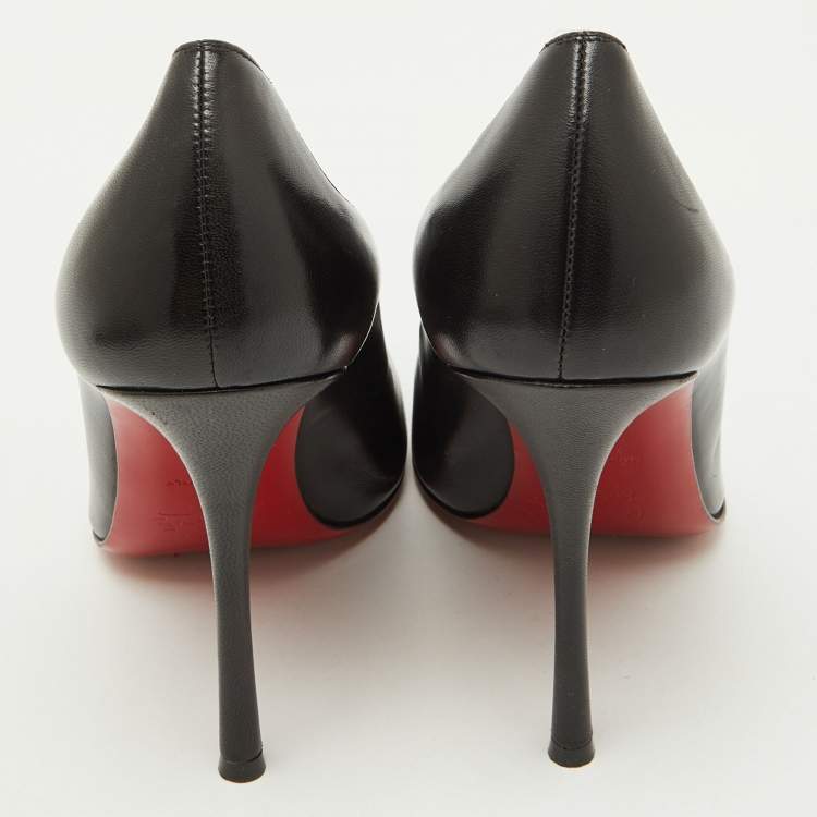 Pre Owned Christian Louboutin Black Band and Leather Toot Couverte Pumps Size 38