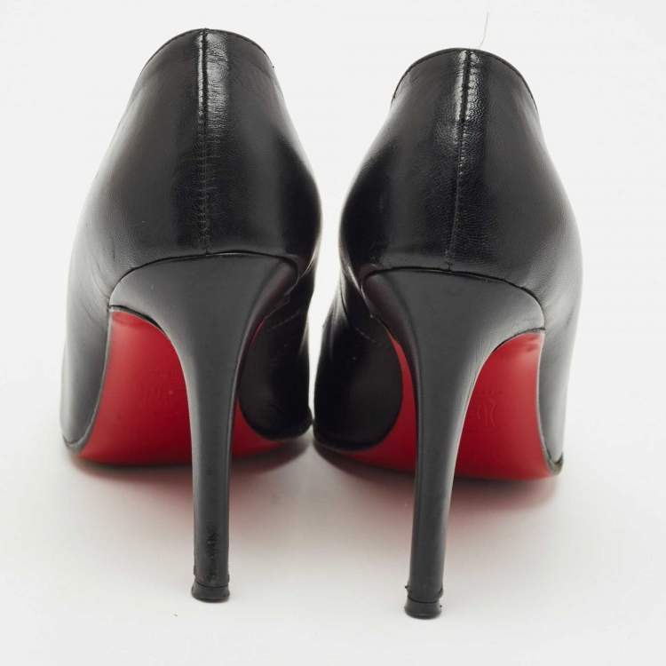 Pre Owned Christian Louboutin Black Leather Bianca  Pumps Size 34