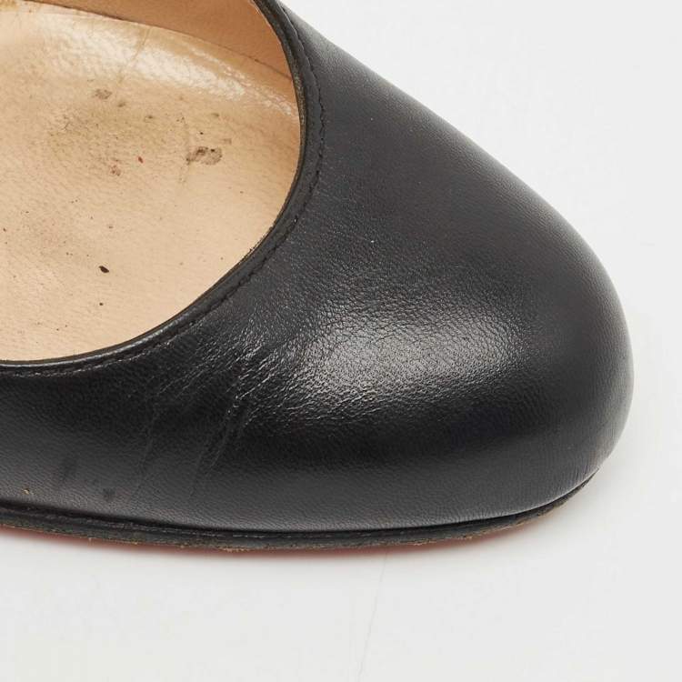 Pre Owned Christian Louboutin Black Leather Bianca  Pumps Size 34
