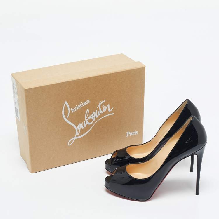 Pre Owned Christian Louboutin Black Patent Leather New Very Prive Pumps Size 39