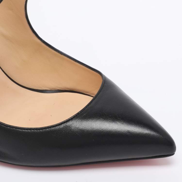 Pre Owned Christian Louboutin Black Leather Marlenarock Pumps Size 42