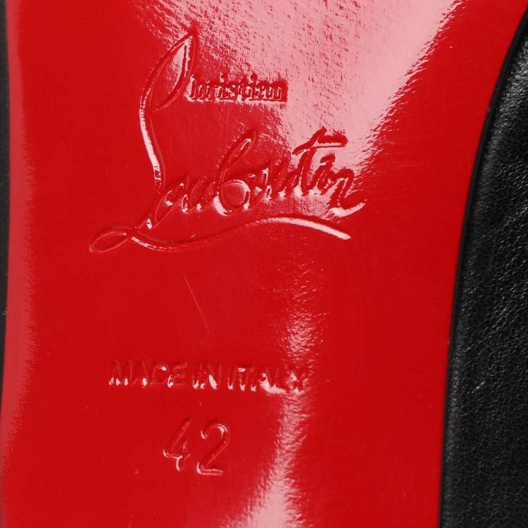 Pre Owned Christian Louboutin Black Leather Marlenarock Pumps Size 42