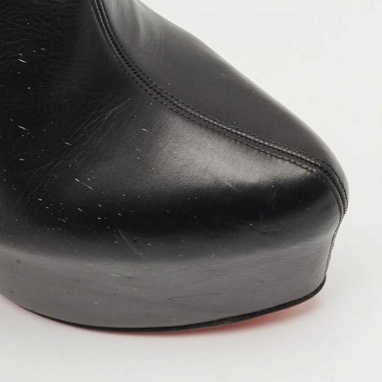 Pre Owned Christian Louboutin Multicolor Leather Daf Booty Ankle Boots Size 39.5