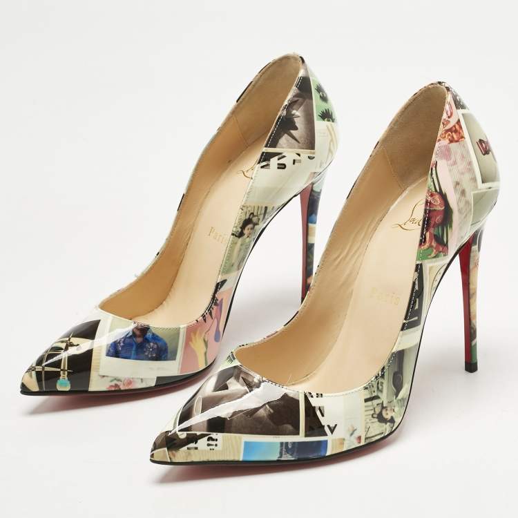 Pre Owned Christian Louboutin Multicolor Patent Leather Pigalle Follies Pumps Size 37.5