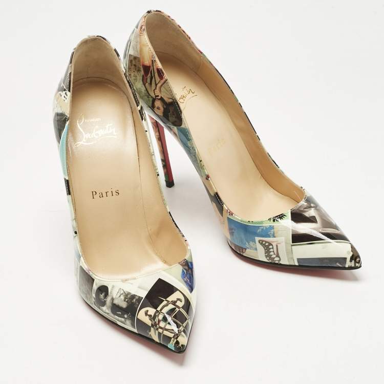 Pre Owned Christian Louboutin Multicolor Patent Leather Pigalle Follies Pumps Size 37.5