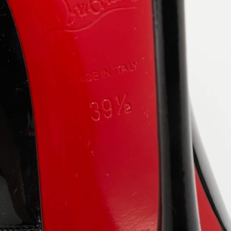 Pre Owned Christian Louboutin Black Patent Leather  So Kate Pumps Size 39.5