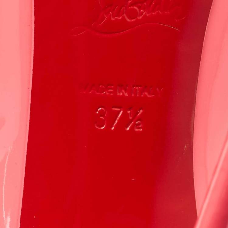 Pre Owned Christian Louboutin Pink Patent Leather Hot Chick Pumps Size 37.5