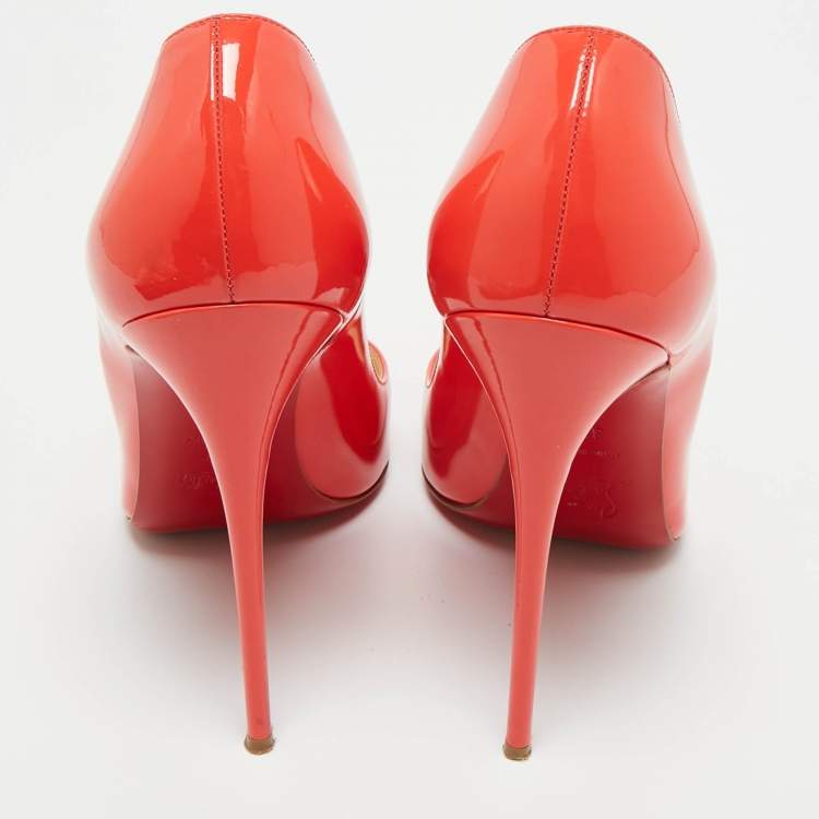 Pre Owned Christian Louboutin Pink Patent Leather Pigalle Follies Pumps Size 39.5