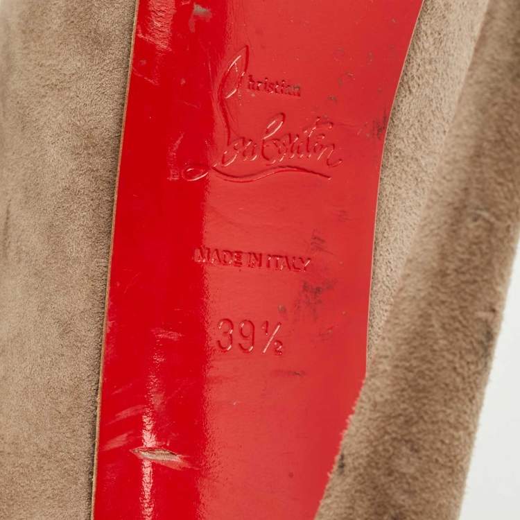 Pre Owned Christian Louboutin Grey Suede Daffodile Pumps Size 39.5