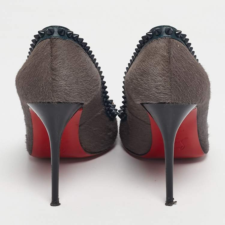 Pre Owned Christian Louboutin Multicolor Calfhair and Leather Malabar Hill Pumps Size 38.5