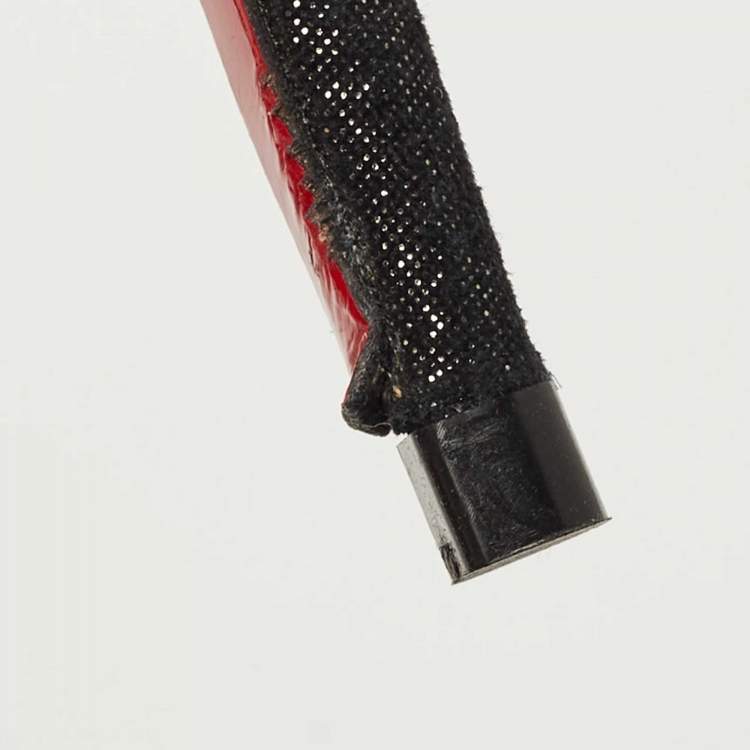 Pre Owned Christian Louboutin Black Suede Drama Spikes Slingback Pumps Size 36