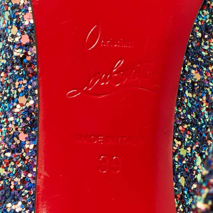 Pre Owned Christian Louboutin Multicolor Glitter So Kate Pumps Size 39