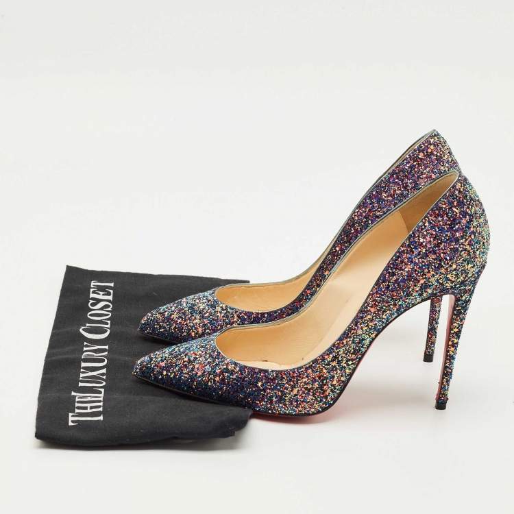 Pre Owned Christian Louboutin Multicolor Glitter So Kate Pumps Size 39