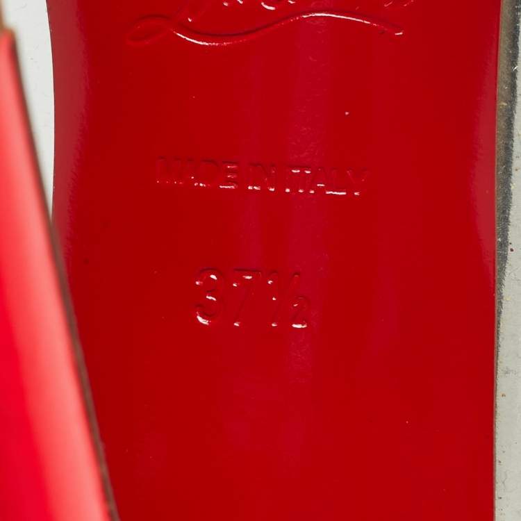 Pre Owned Christian Louboutin Pink Patent Leather and PVC Bis Un Bout Mary Jane Pumps Size 37.5