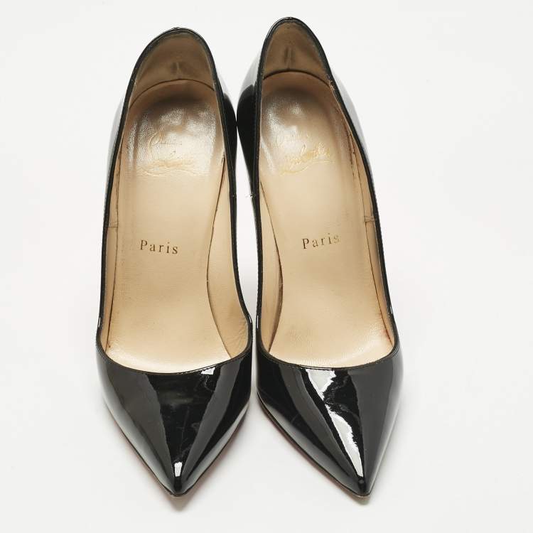 Pre Owned Christian Louboutin Black Patent Leather So Kate Pumps Size 37.5