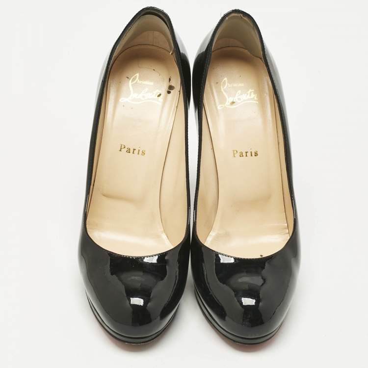 Pre Owned Christian Louboutin Black Patent Leather New Simple Pumps Size 39.5
