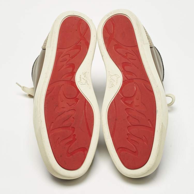 Pre Owned Christian Louboutin Multicolor Leather Fun Louis Junior High Top Sneakers Size 39