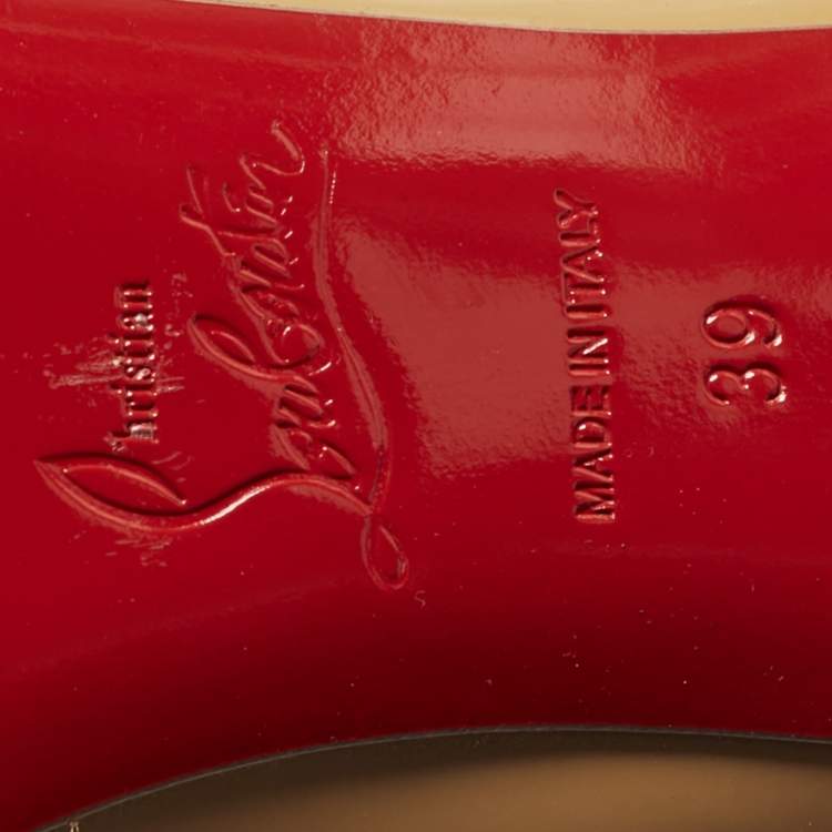 Pre Owned Christian Louboutin Beige Patent Leather Pigalle Pumps Size 39