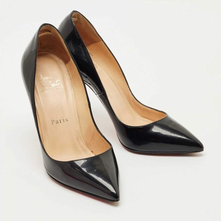 Pre Owned Christian Louboutin Black Patent Leather So Kate Pumps Size 36