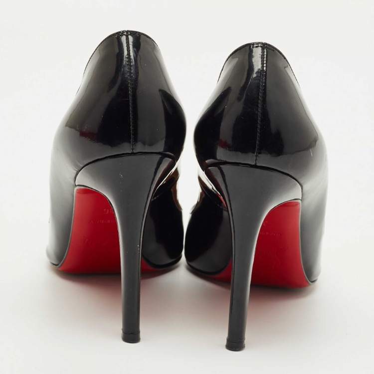 Pre Owned Christian Louboutin Black Patent Leather So Kate Pumps Size 36