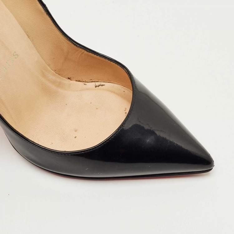 Pre Owned Christian Louboutin Black Patent Leather So Kate Pumps Size 36
