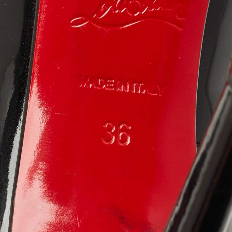 Pre Owned Christian Louboutin Black Patent Leather So Kate Pumps Size 36