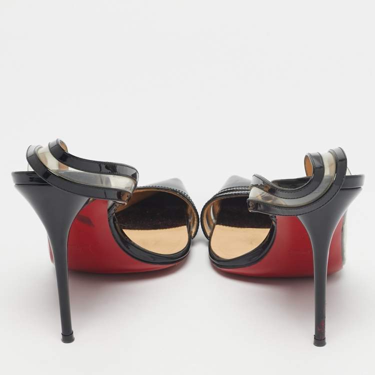 مملوكة مسبقًا Christian Louboutin Two Tone Patent And PVC Paralili D'orsay Pumps Size 38