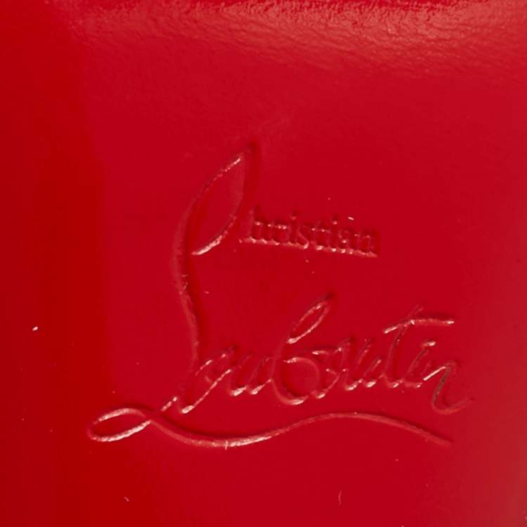 Pre Owned Christian Louboutin Pink Patent Leather Flo Peep Toe Pumps Size 36.5