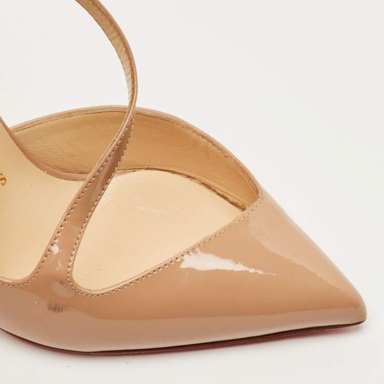 مملوكة مسبقًا Christian Louboutin Beige Patent Jumping Pumps Size 35.5
