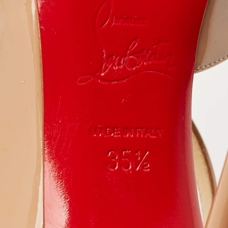 مملوكة مسبقًا Christian Louboutin Beige Patent Jumping Pumps Size 35.5