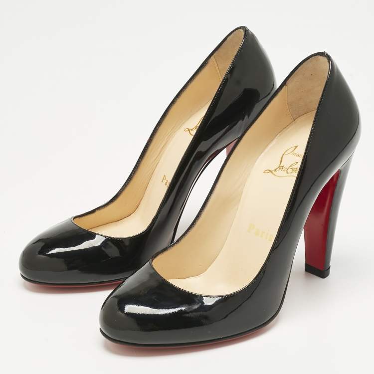 مملوكة مسبقًا Christian Louboutin Black Patent Leather Simple Pumps Size 36.5