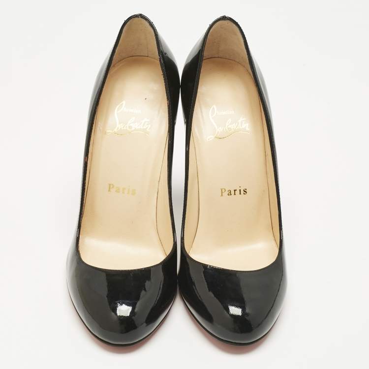 مملوكة مسبقًا Christian Louboutin Black Patent Leather Simple Pumps Size 36.5