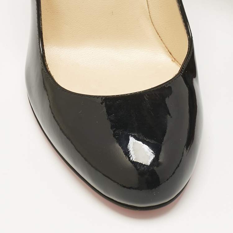 مملوكة مسبقًا Christian Louboutin Black Patent Leather Simple Pumps Size 36.5