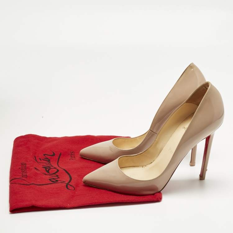 Pre Owned Christian Louboutin Beige Leather Pigalle Pumps Size 36.5
