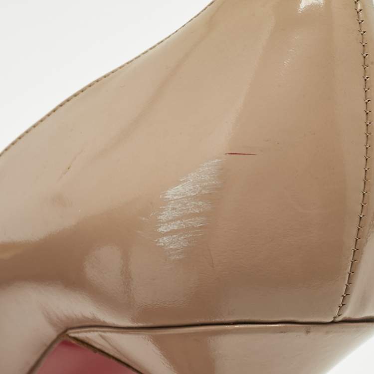 Pre Owned Christian Louboutin Beige Leather Pigalle Pumps Size 36.5