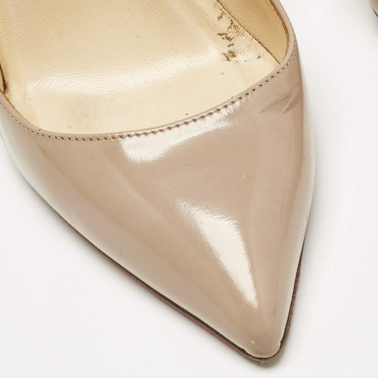 Pre Owned Christian Louboutin Beige Leather Pigalle Pumps Size 36.5