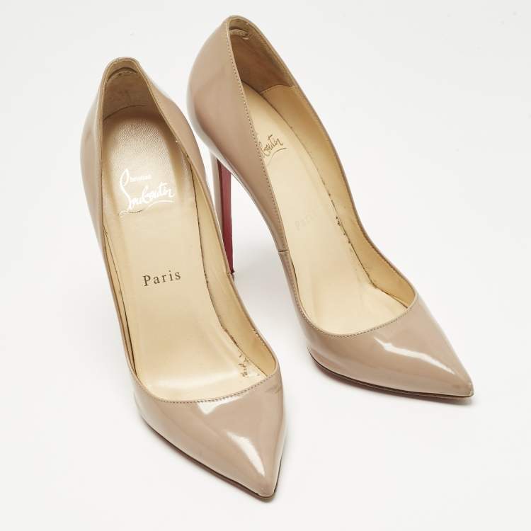 Pre Owned Christian Louboutin Beige Leather Pigalle Pumps Size 36.5