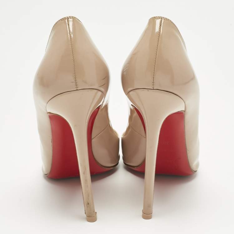 Pre Owned Christian Louboutin Beige Leather Pigalle Pumps Size 36.5