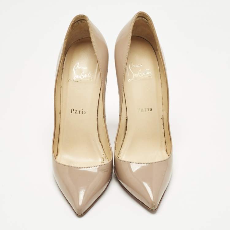 Pre Owned Christian Louboutin Beige Leather Pigalle Pumps Size 36.5